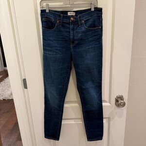 Madewell 9inch High Rise Skinny Jeans Dark Blue SZ 29 great condition